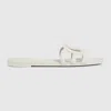 Gucci Stylish Interlocking Cut-out Sandals With 10mm Heel In White