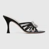 Gucci Women's Slide Sandal With Crystal Interlocking G In Black