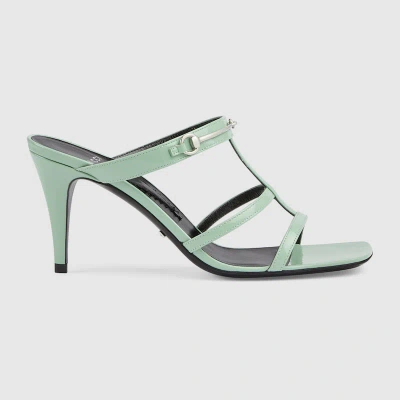 Gucci Damenpantolette Mit Schmalem Horsebit In Green