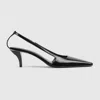 Gucci Women's Slingback With Crystal Logo In Black