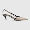 Gucci Women's Slingback With Crystal Logo In Neutral