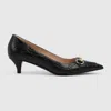 Gucci Erin 45 Debossed Leather Pumps In Black