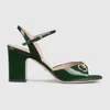 Gucci Damensandale Mit Horsebit In Green
