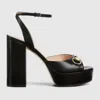 Gucci Damensandale Mit Plateausohle Und Horsebit In Black