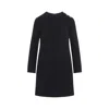 Gucci Dark Blue Checked Boucle Wool Dress In Blue