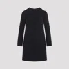 Gucci Dark Blue Checked Boucle Wool Dress In Night Sky