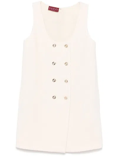 Gucci Damier Bouclé Mini Dress In 9200 - Ivory
