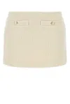 Gucci Ivory Tweed Mini Skirt In White