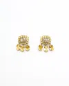 Gucci Dangling Rhinestone Clip-on Earrings In Gold