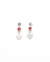 Gucci Dangling Silver Heart Earrings In Silver
