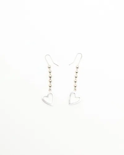 Gucci Dangling Silver Heart Earrings