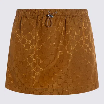 Gucci Dark Beige Mini Skirt In Brown