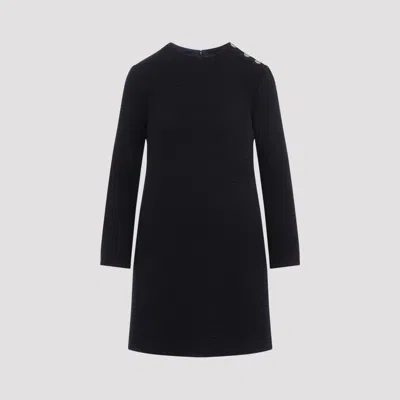 Gucci Dark Blue Bouclã© Dress In Black