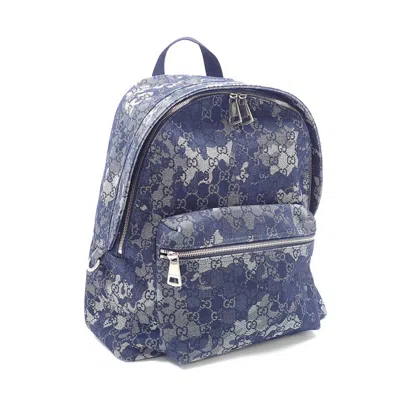 Pre-owned Gucci Dark Blue Cotton Backpack ()
