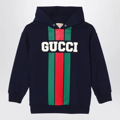 Gucci Kids' Dark Blue Cotton Fleece Sweatshirt