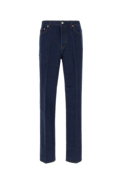 Gucci Mens Dark Blue Brand-embossed Mid-rise Straight-leg Jeans