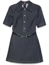 Gucci Dark Blue Denim Mini Dress In Dark Blue