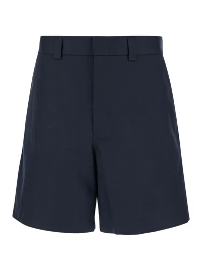 GUCCI DARK BLUE COTTON BERMUDA SHORTS