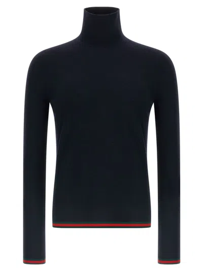 GUCCI MEN DARK BLUE HIGH NECK SWEATER, XXL LUXURY SWEATERS & KNITWEAR FOR MEN DARVEYS