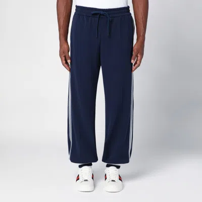 Gucci Dark Blue Jogging Trousers In Technical Jersey. In Gray