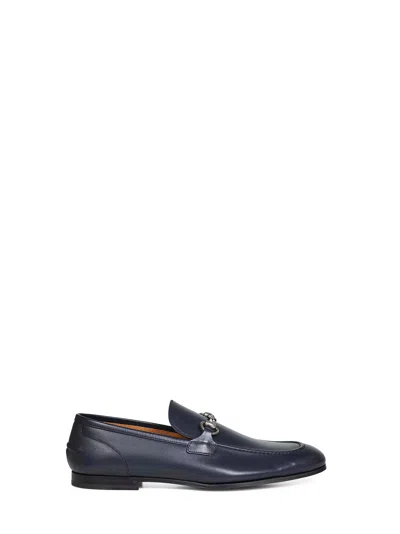 Gucci Dark Blue Leather  Jordaan Loafers