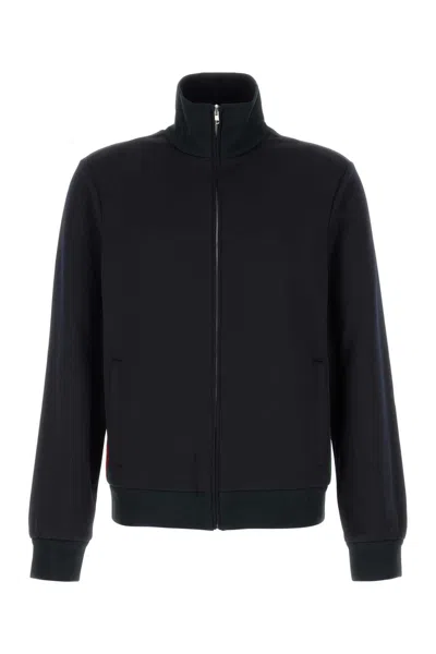 Gucci Dark Blue Polyester Blend Sweatshirt In Black