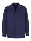 Gucci Dark Blue Shirt With All-over Gg Motif In Cotton Man In Blue