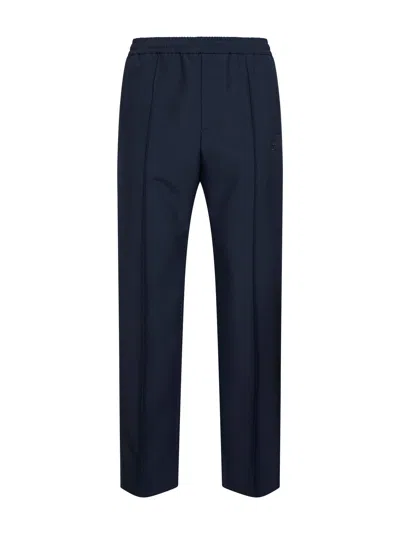Gucci Dark Blue Technical Panama Sportswear Trousers In Black