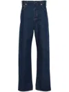 Gucci Mens Dark Blue Brand-embossed Mid-rise Straight-leg Jeans In Dark Blue