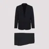 Gucci Tailored Black Wool Suit With Single-breasted Blazer In Dark Blue