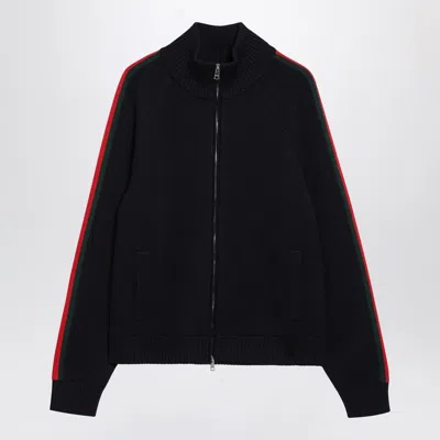 Gucci Dark Blue Wool Zip-up Cardigan Men