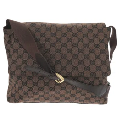 Pre-owned Gucci Dark Brown Gg Canvas Shoulder Bag ()