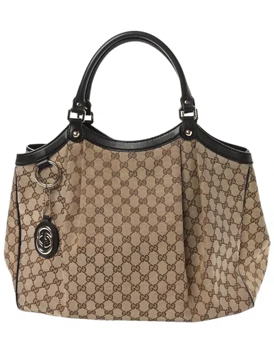 Gucci Dark Brown Gg Canvas Sukey Tote (authentic Pre-loved)
