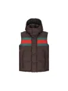Gucci Dark Brown Gg Polyester Blend Sleeveless Down Jacket