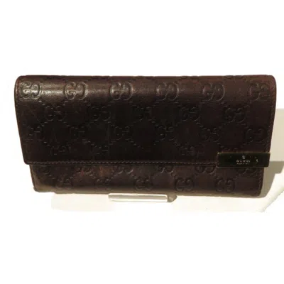 Pre-owned Gucci Dark Brown Leather Coin Purse/coin Case ()