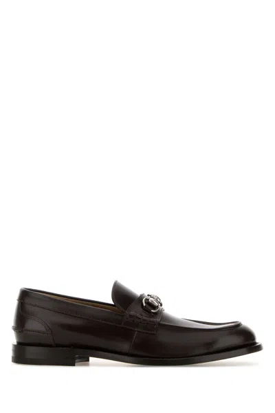 Gucci Dark Brown Leather Loafers