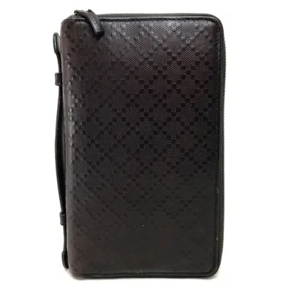 Pre-owned Gucci Dark Brown Leather Long Wallet (bi-fold) ()