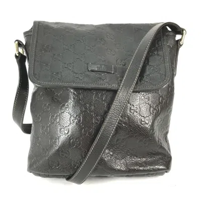 Pre-owned Gucci Dark Brown Leather Pochette Shoulder Bag ()