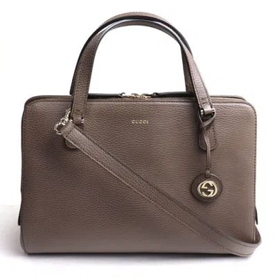 Pre-owned Gucci Dark Brown Leather Shoulder Bag ()