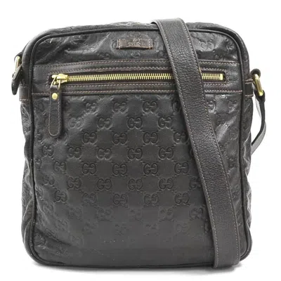 Pre-owned Gucci Dark Brown Leather Shoulder Bag ()