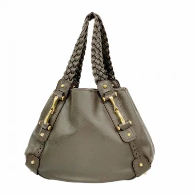 Pre-owned Gucci Dark Brown Leather Tote Bag ()