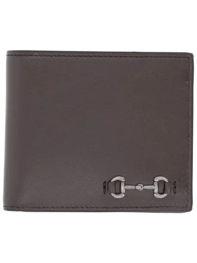 Gucci Dark Brown Leather Wallet In Neutral
