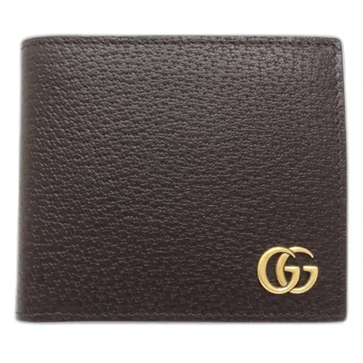 Pre-owned Gucci Dark Brown Leather Wallet (bi-fold) ()