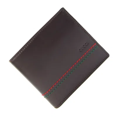 Pre-owned Gucci Dark Brown Leather Wallet (bi-fold) ()