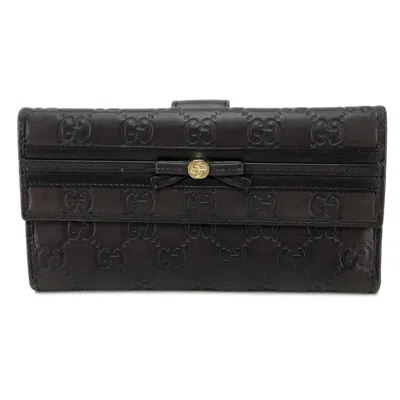 Pre-owned Gucci Dark Brown Leather Wallet (tri-fold) ()