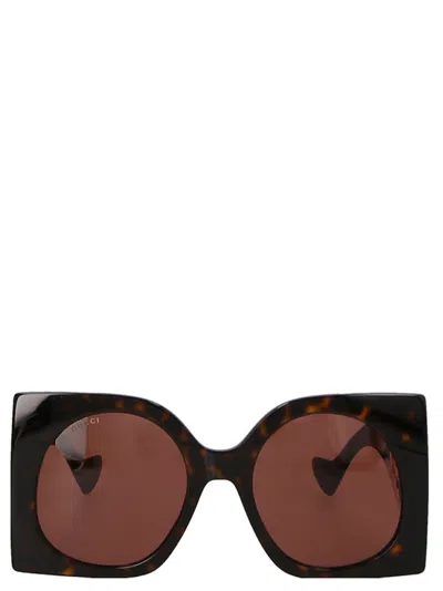 Gucci Dark Brown Square Sunglasses