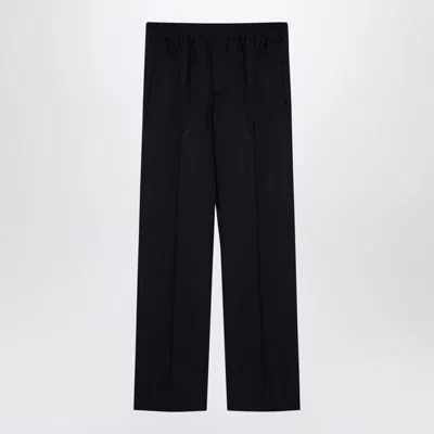 Gucci Gg Cotton Blend Canvas Pant In Black