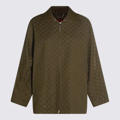 GUCCI DARK GREEN COTTON CASUAL JACKET