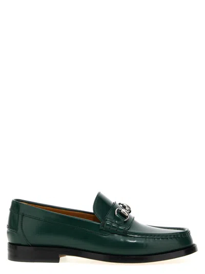 Gucci Dark Green Morsetto Loafers