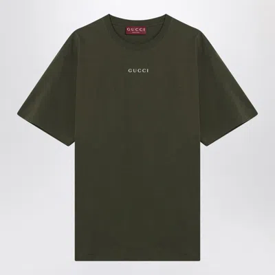 Gucci Dark Green T-shirt With Logo Women